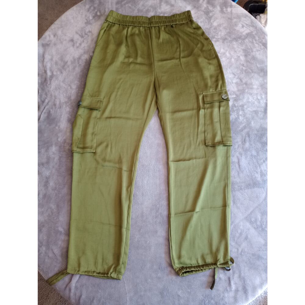 Open Edit Tie Detail Cargo Pants Olive Green Size M NWOT
